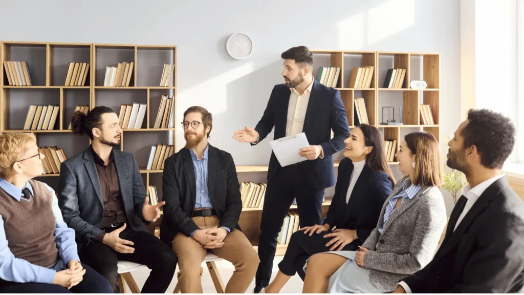 People sharing experiences in a supportive community